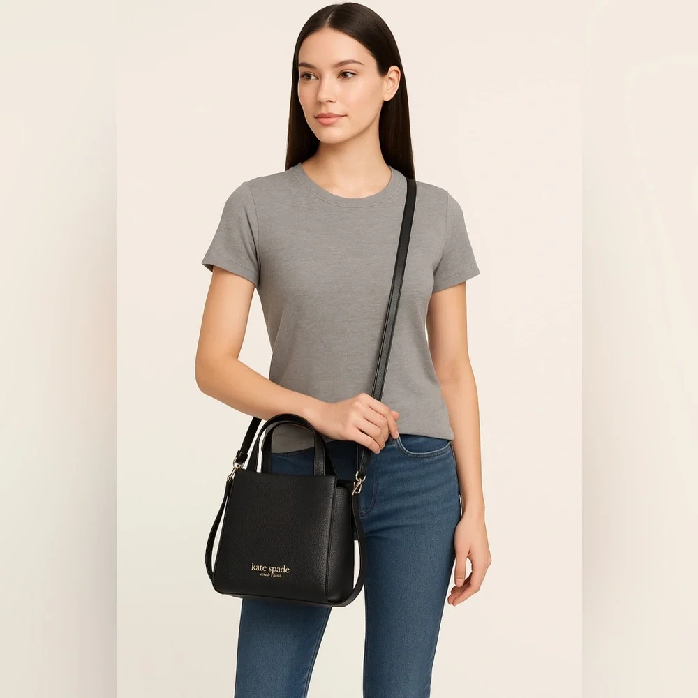 Kate Spade Black Pebbled Leather Shoulder‎ Bag (Missing “York”)